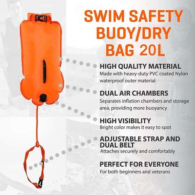 18L Yüzme Şamandırası Su Sporları Triatletleri İçin Suya Dayanıklı Şişme Kuru Çanta Güvenlik Şamandırası