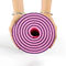 3D Stereo Çift Renkli TPE Yoga Matı 6mm Mor İnce Oyma Su Geçirmez Desen